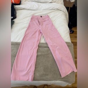 h&m pink wide leg pants size 2
